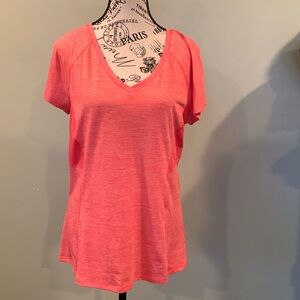 Layer 8 High Visibility Athletic V-Neck Short Sleeve T-Shirt Top Women’s Large